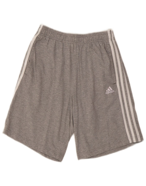 Shorts esportivos masculinos Adidas pequeno algodão cinza