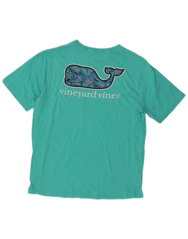 Camiseta gráfica Vineyard Vines Boys 15-16 anos XL algodão turquesa