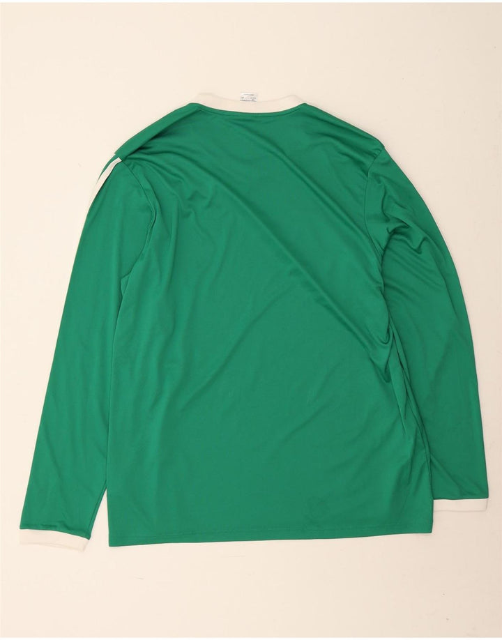 Adidas Masculino Climalite Top Manga Longa 2XL Poliéster Listrado Verde