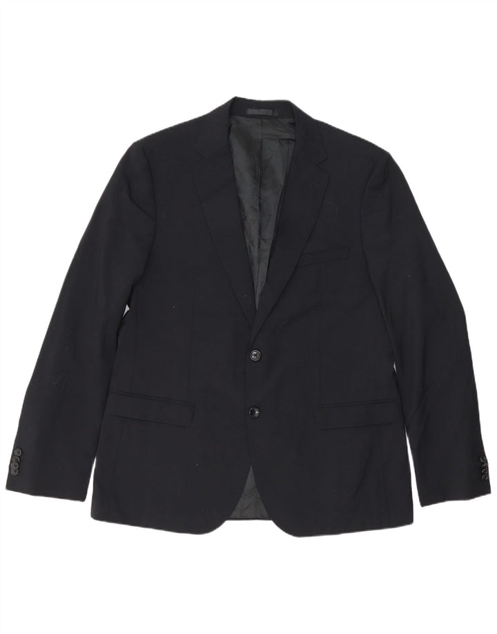 Jaqueta blazer masculina de 2 botões Slim Fit da French Connection UK 44 2XL azul marinho