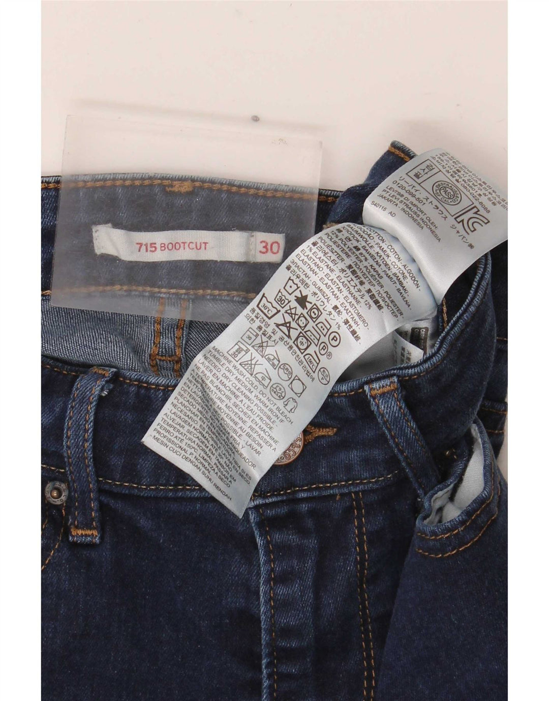 Calça jeans feminina Levi's 715 Bootcut W30 L32 azul marinho algodão