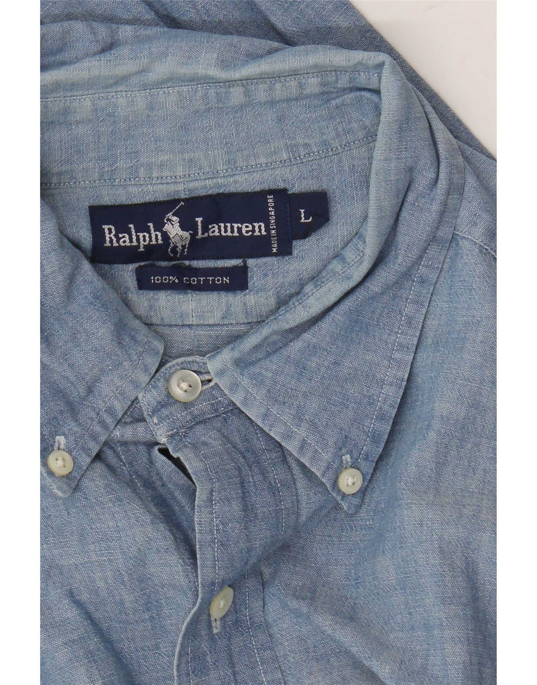 Camisa masculina Ralph Lauren grande algodão azul