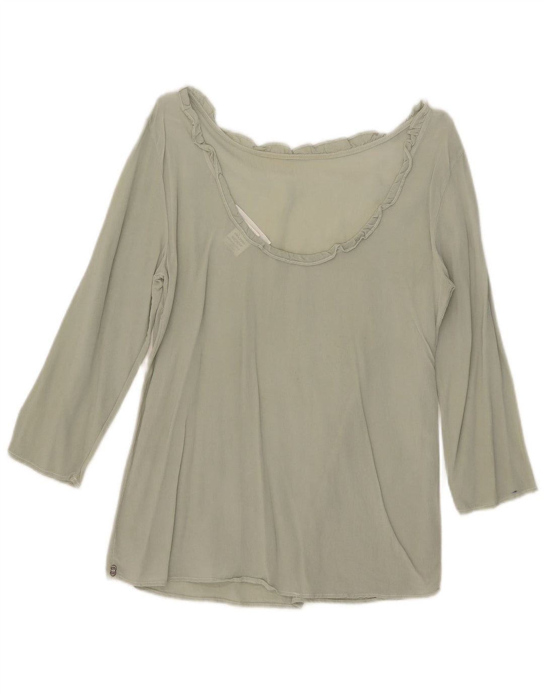 Blusa feminina manga 3/4 Ottod'Ame Reino Unido 10 seda verde pequena