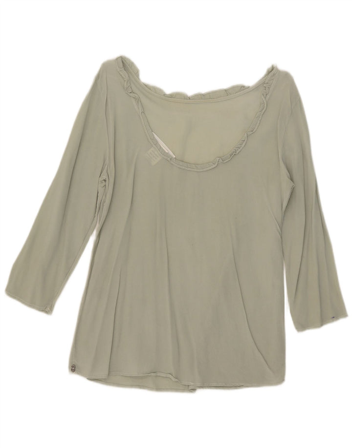 Blusa feminina manga 3/4 Ottod'Ame Reino Unido 10 seda verde pequena