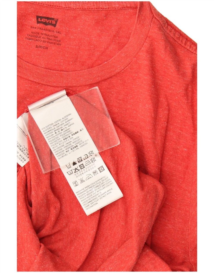 Camiseta gráfica masculina Levi's Top pequeno algodão manchado vermelho