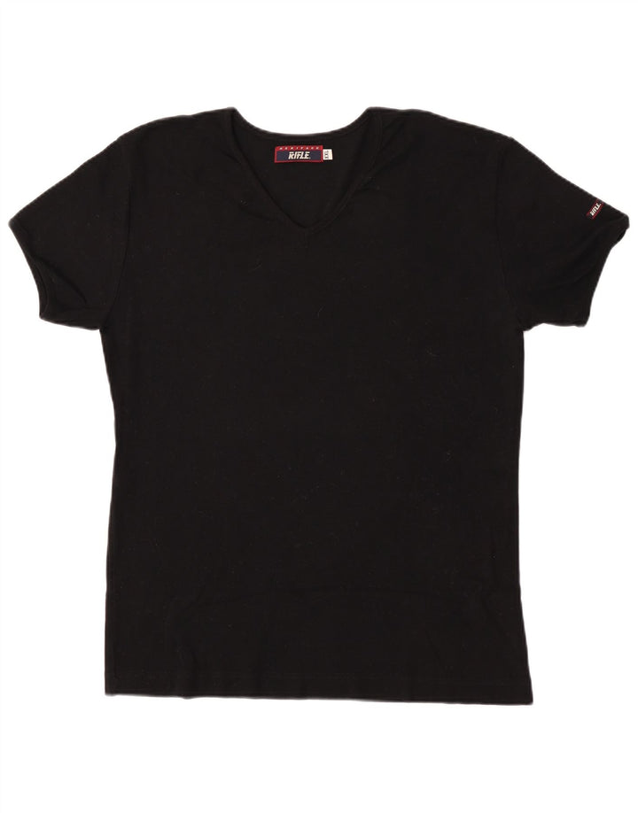 Camiseta masculina Rifle Top 2XL algodão preto