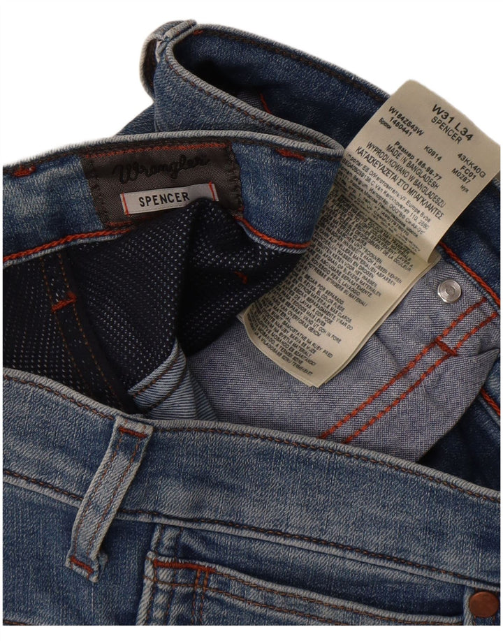 Wrangler Masculino Spencer Slim Jeans W31 L30 Azul Algodão