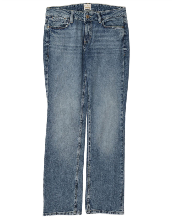 Guess Calça jeans reta feminina W29 L31 azul algodão