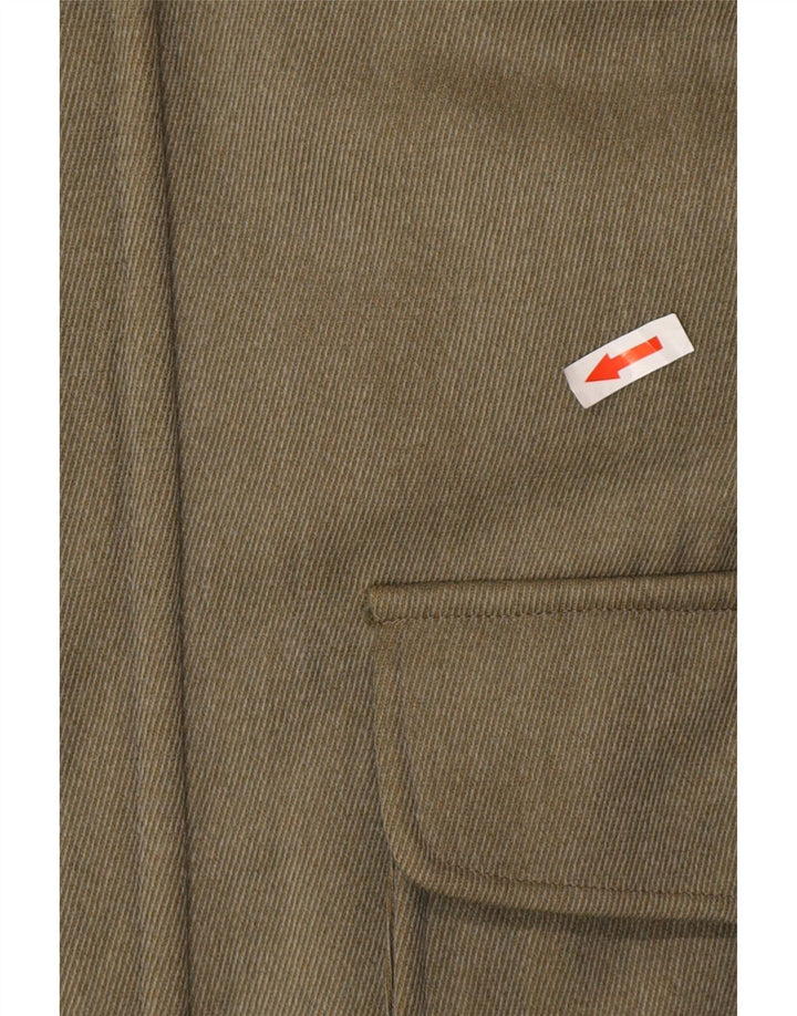 Sobretudo masculino vintage EU 58 4XL lã verde