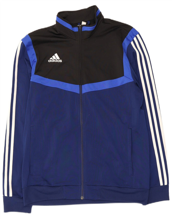 Adidas Mens Tracksuit Top Jacket Médio Azul Marinho Colorblock Poliéster