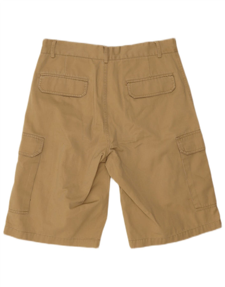 Shorts cargo masculino vintage IT 46 pequeno W30 algodão bege