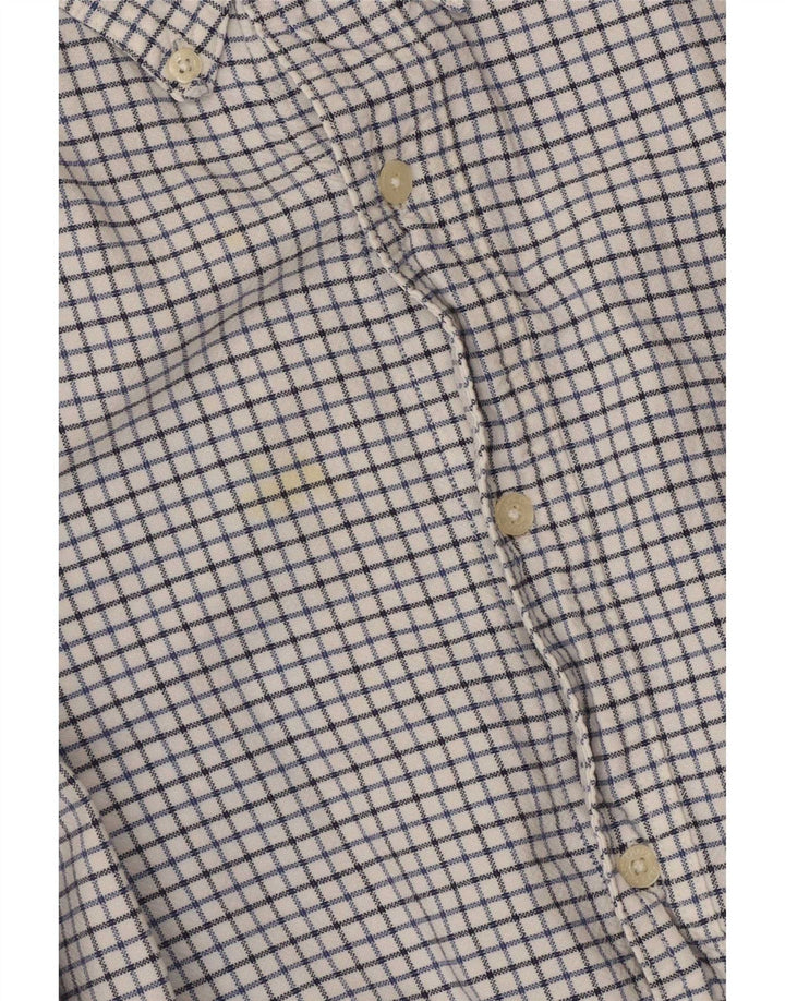 Chaps Camisa masculina 2XL algodão xadrez branco