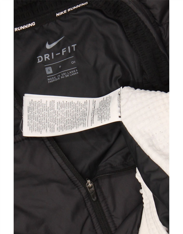 NIKE Mens Dri Fit Pullover Tracksuit Top Jacket Small Black Colourblock