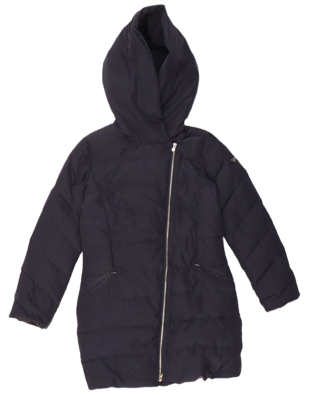 Casaco acolchoado com capuz para meninas Armani Junior 13-14 anos azul marinho poliéster