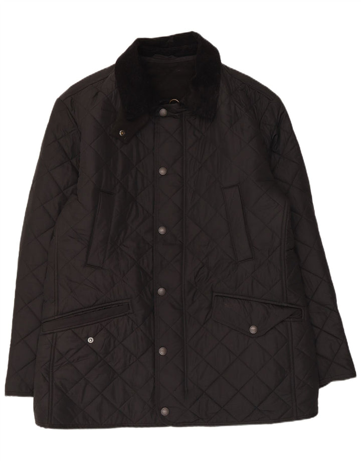 Jaqueta acolchoada masculina Barbour UK 40 grande poliéster preto