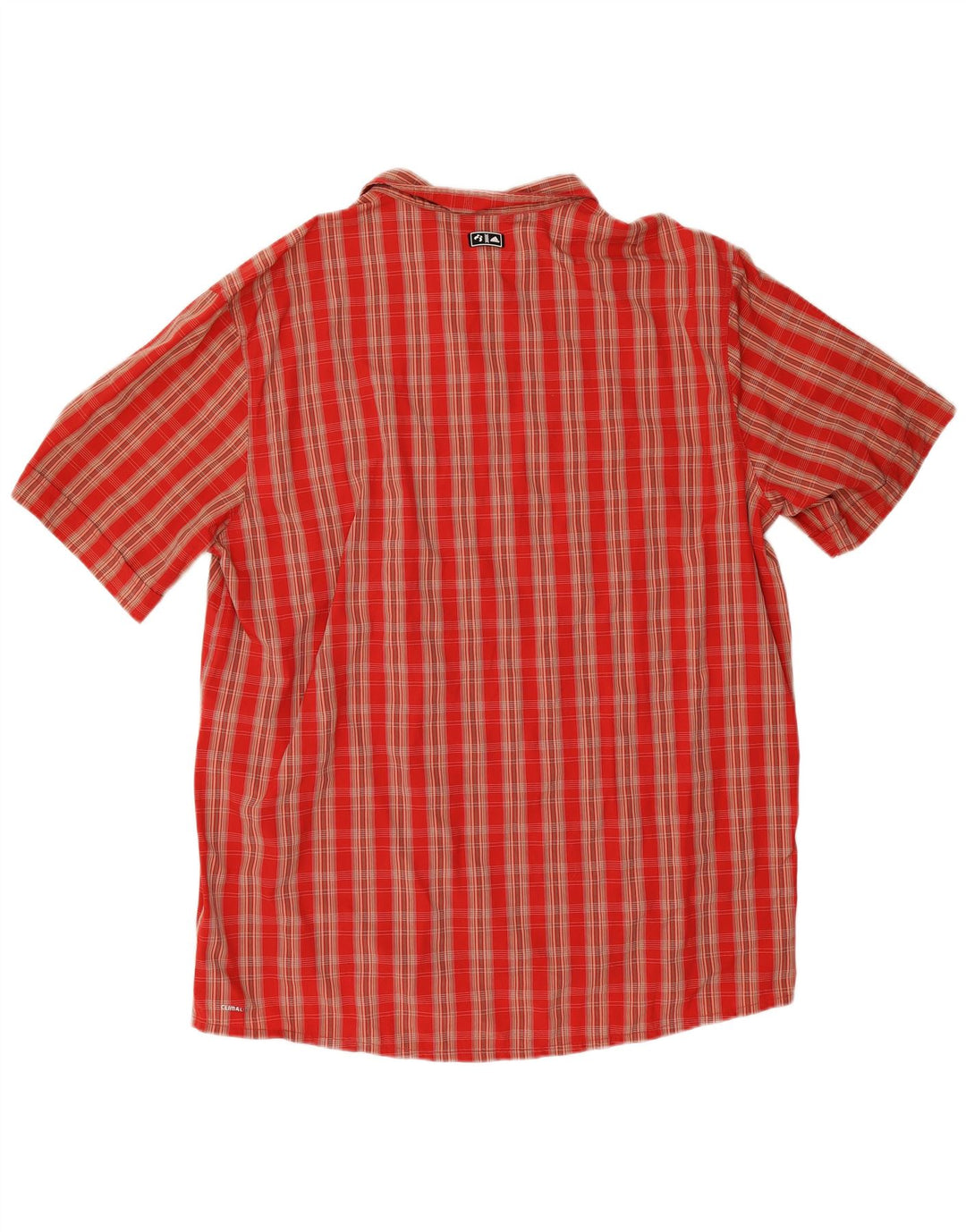 Adidas Mens Climalite Camisa de manga curta 2XL Red Check Poliamida