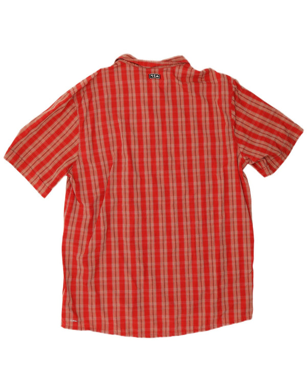 Adidas Mens Climalite Camisa de manga curta 2XL Red Check Poliamida