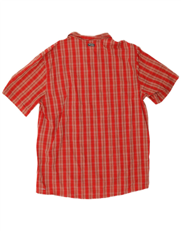 Adidas Mens Climalite Camisa de manga curta 2XL Red Check Poliamida