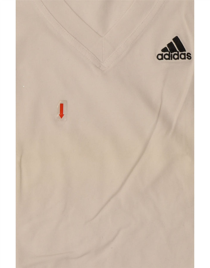 Adidas Womens Vest Top UK 8 Pequeno Algodão Branco