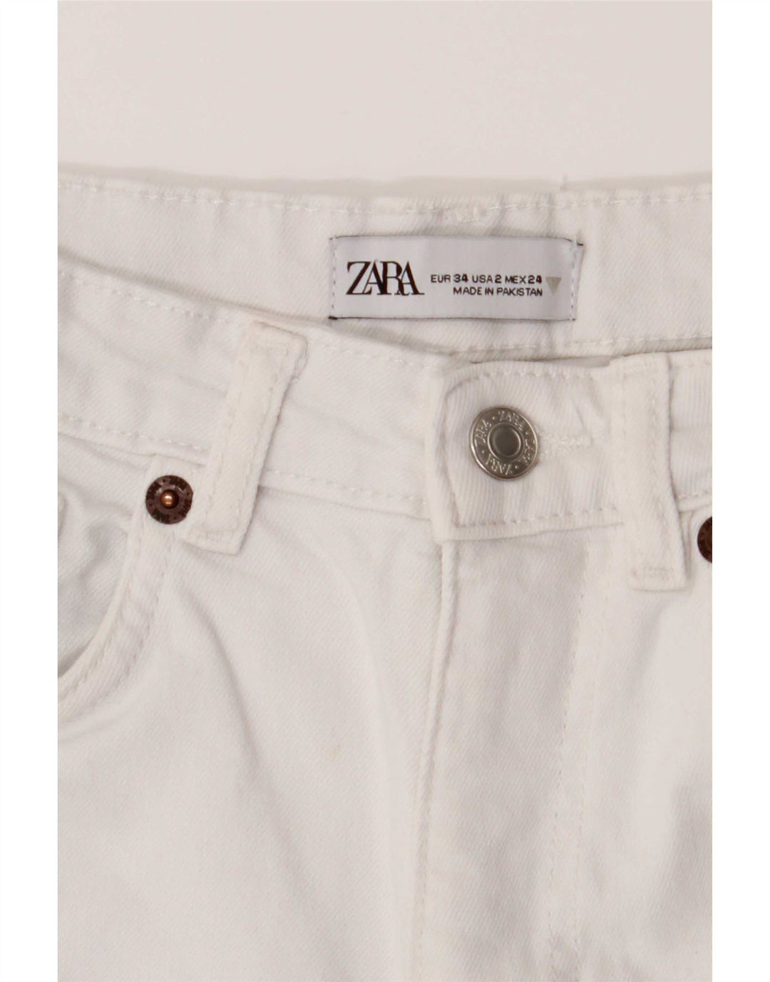 Zara Jeans Bootcut Feminino EU 34 2XS W24 L24 Branco