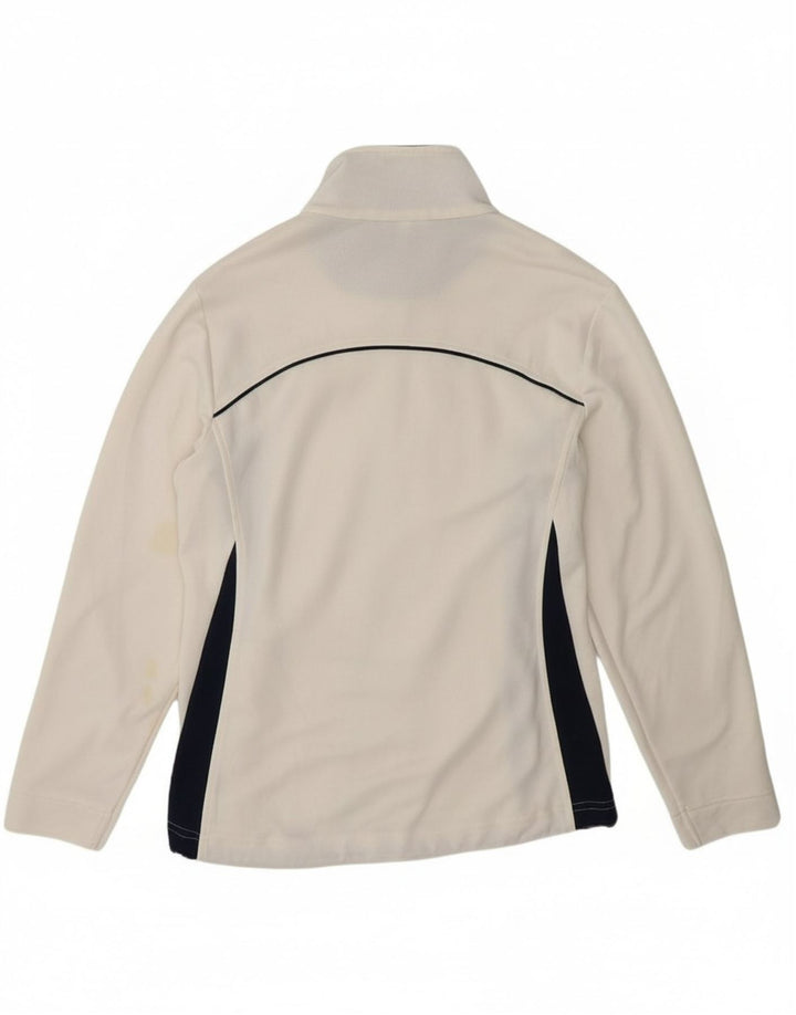 ASICS Womens Tracksuit Top Jacket UK 16 Grande bloco colorido branco