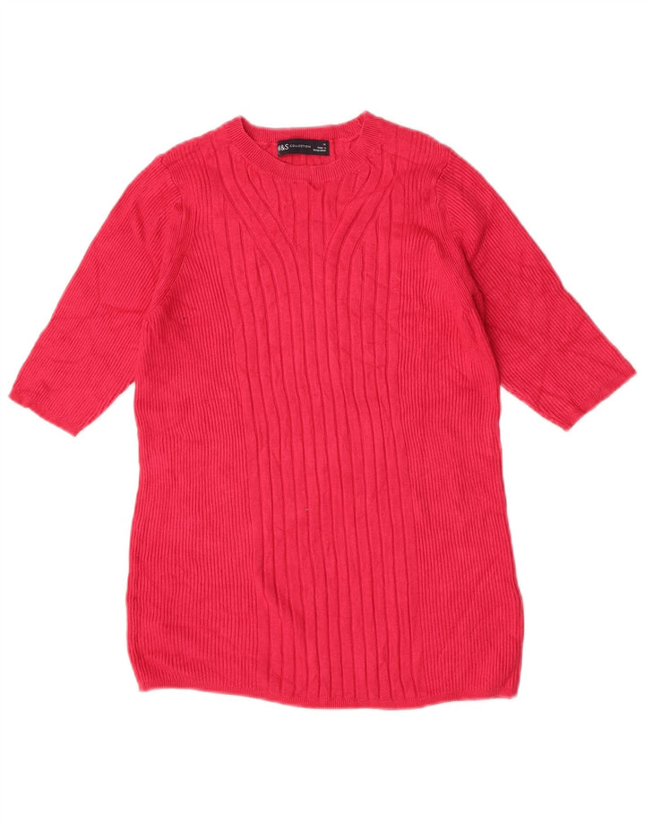 Suéter feminino Marks & Spencer com gola canoa Reino Unido 12 rosa médio