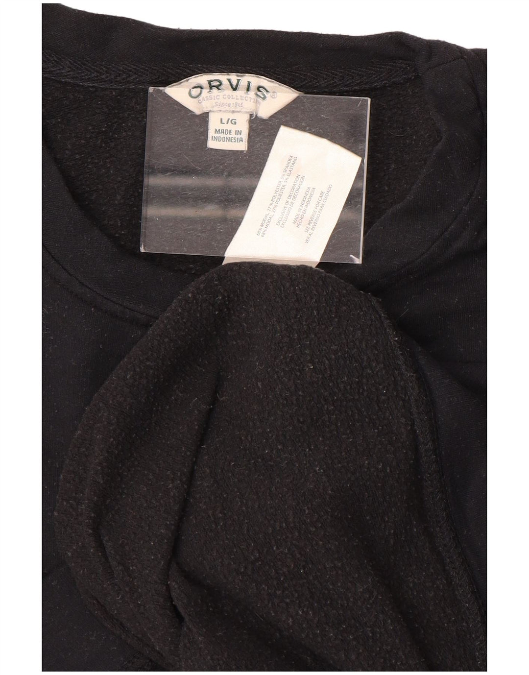 ORVIS moletom feminino jumper UK 16 grande preto modal
