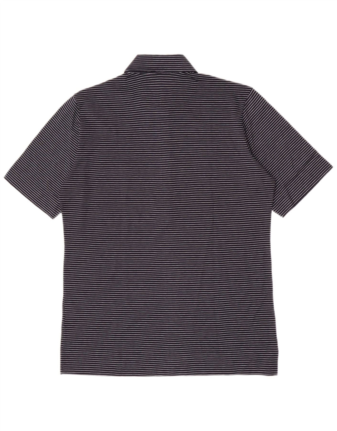 Camisa polo masculina Herion de algodão listrado azul marinho médio