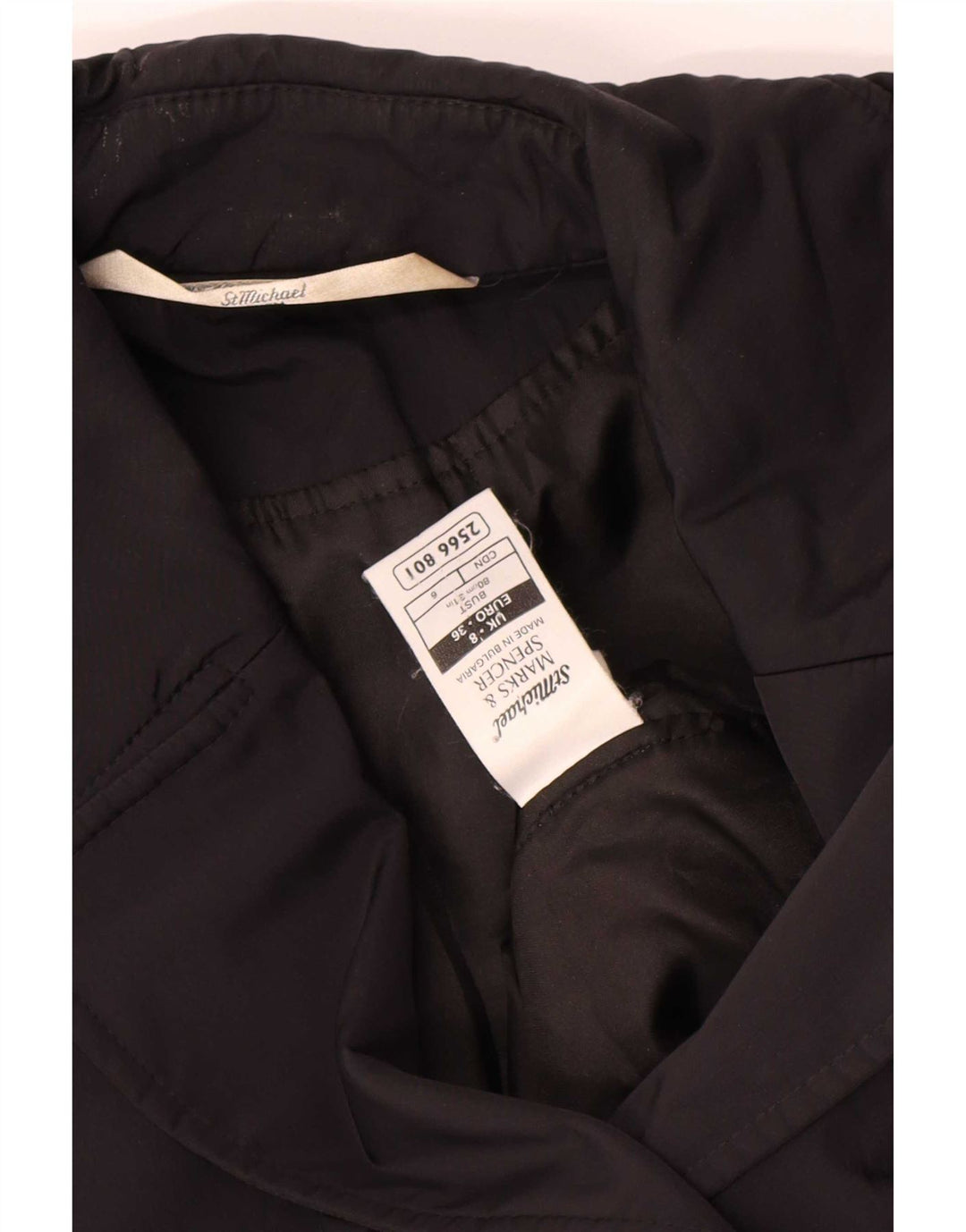 Casaco Marks & Spencer feminino St. Michael com peito duplo Reino Unido 8 pequeno preto