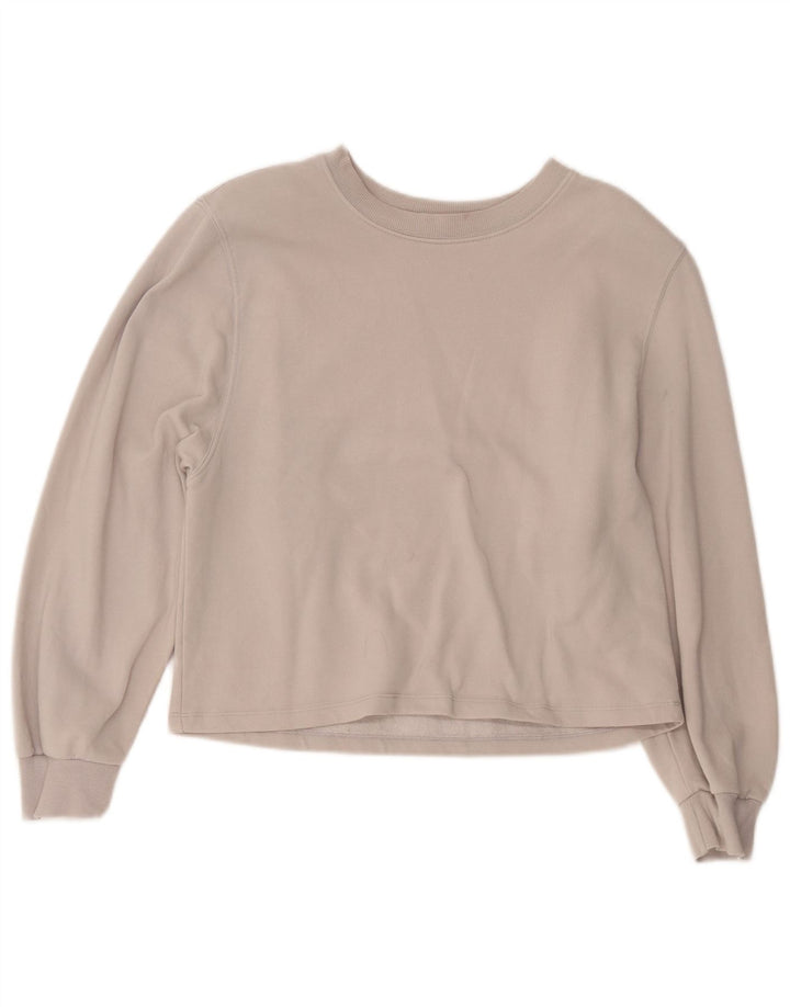 Moletom Zara feminino cropped UK 14 algodão cinza médio