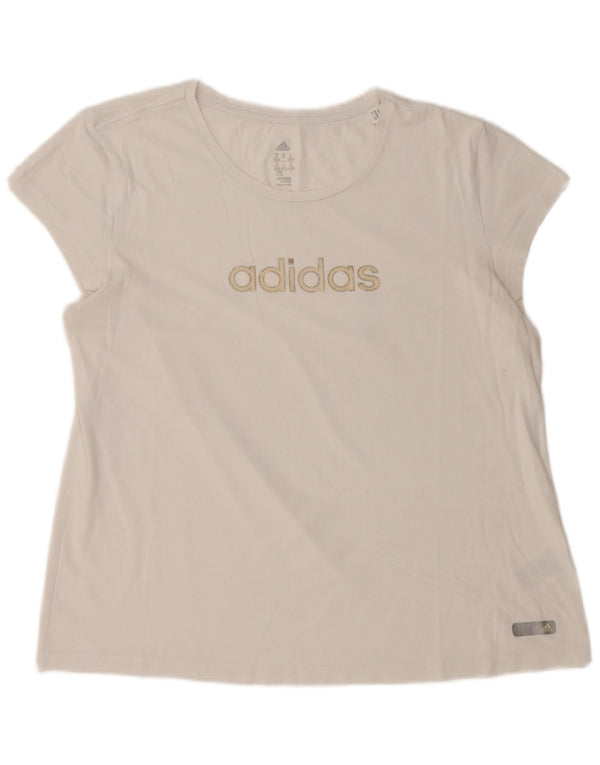 Adidas Camiseta Feminina Graphic Top UK 20/22 XL Algodão Branco