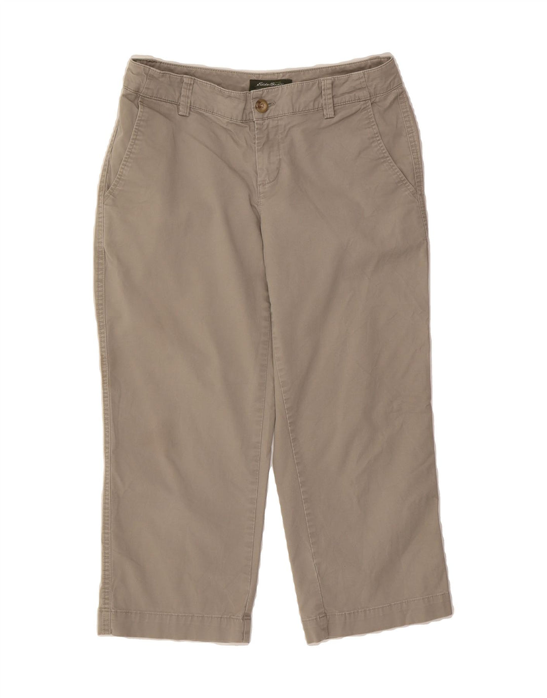 EDDIE BAUER Womens Straight Capri Trousers US 2 XS W28 L21 Beige Cotton Vintage Eddie Bauer and Second-Hand Eddie Bauer from Messina Hembry 