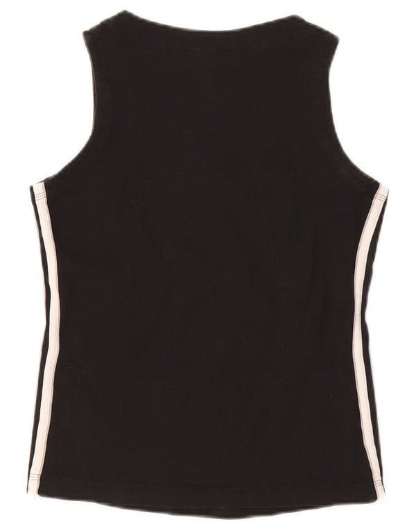 Adidas Womens Vest Top UK 8 Pequeno Algodão Preto