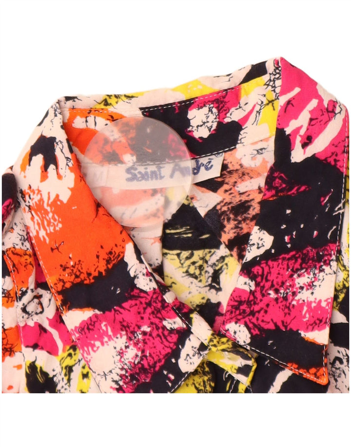 Blusa feminina vintage com palangre grande tamanho Reino Unido 14 médio multicolorido