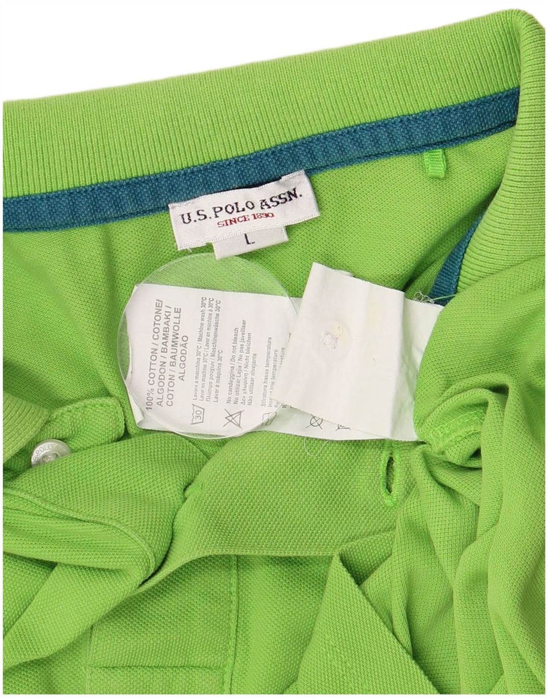 US Polo Assn. Camisa polo masculina grande algodão verde