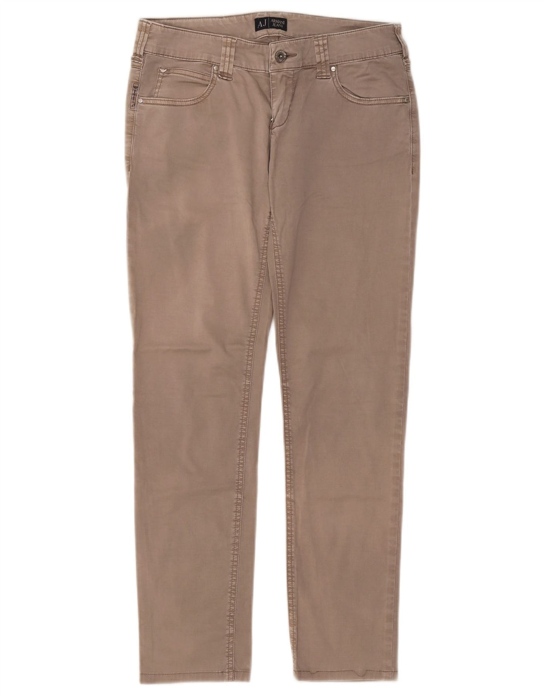 Calça feminina casual slim Armani W27 L28 cinza