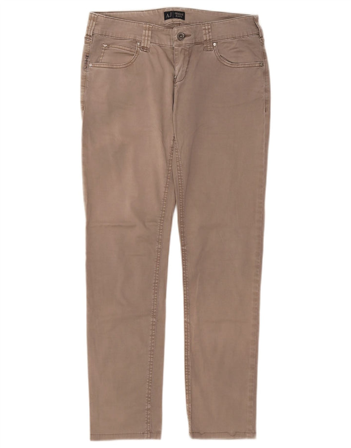 Calça feminina casual slim Armani W27 L28 cinza