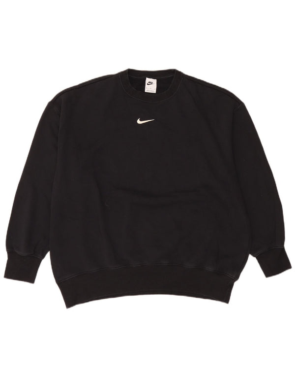 Nike masculino solto ajuste moletom jumper médio algodão preto