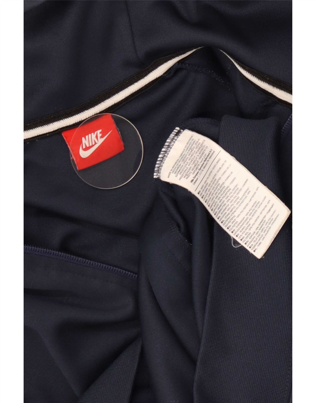 Suéter Nike masculino com capuz e zíper pequeno azul marinho colorido bloco de poliéster