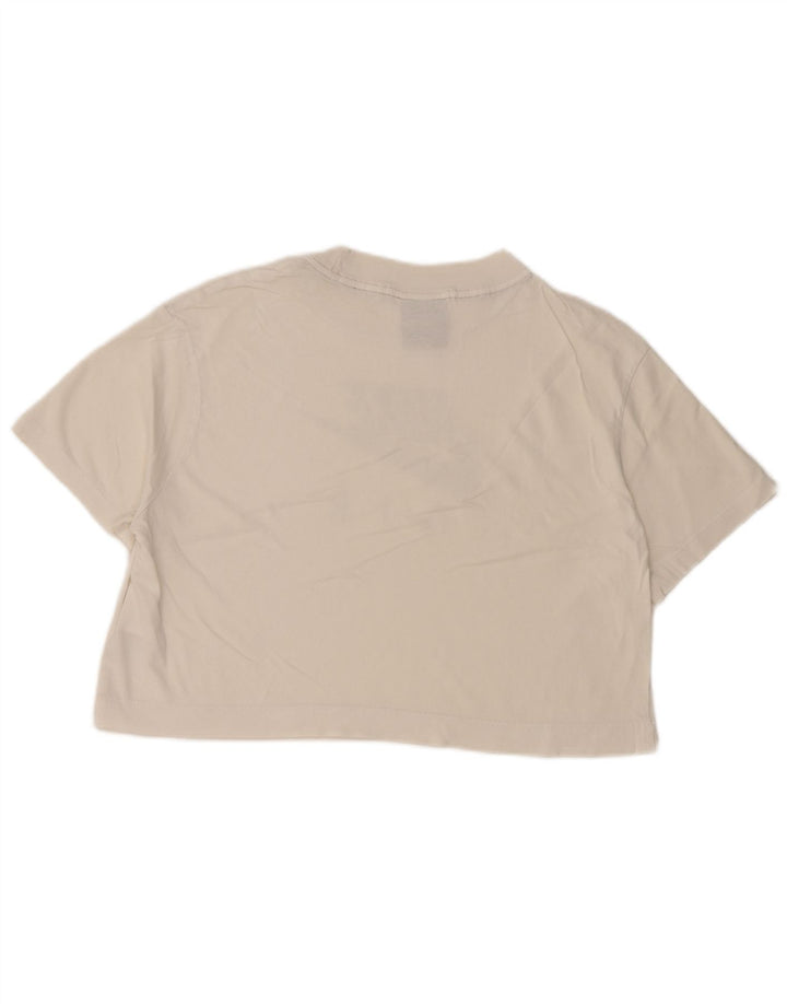 Camiseta feminina Nike Crop Oversized Graphic UK 10 pequena algodão branco