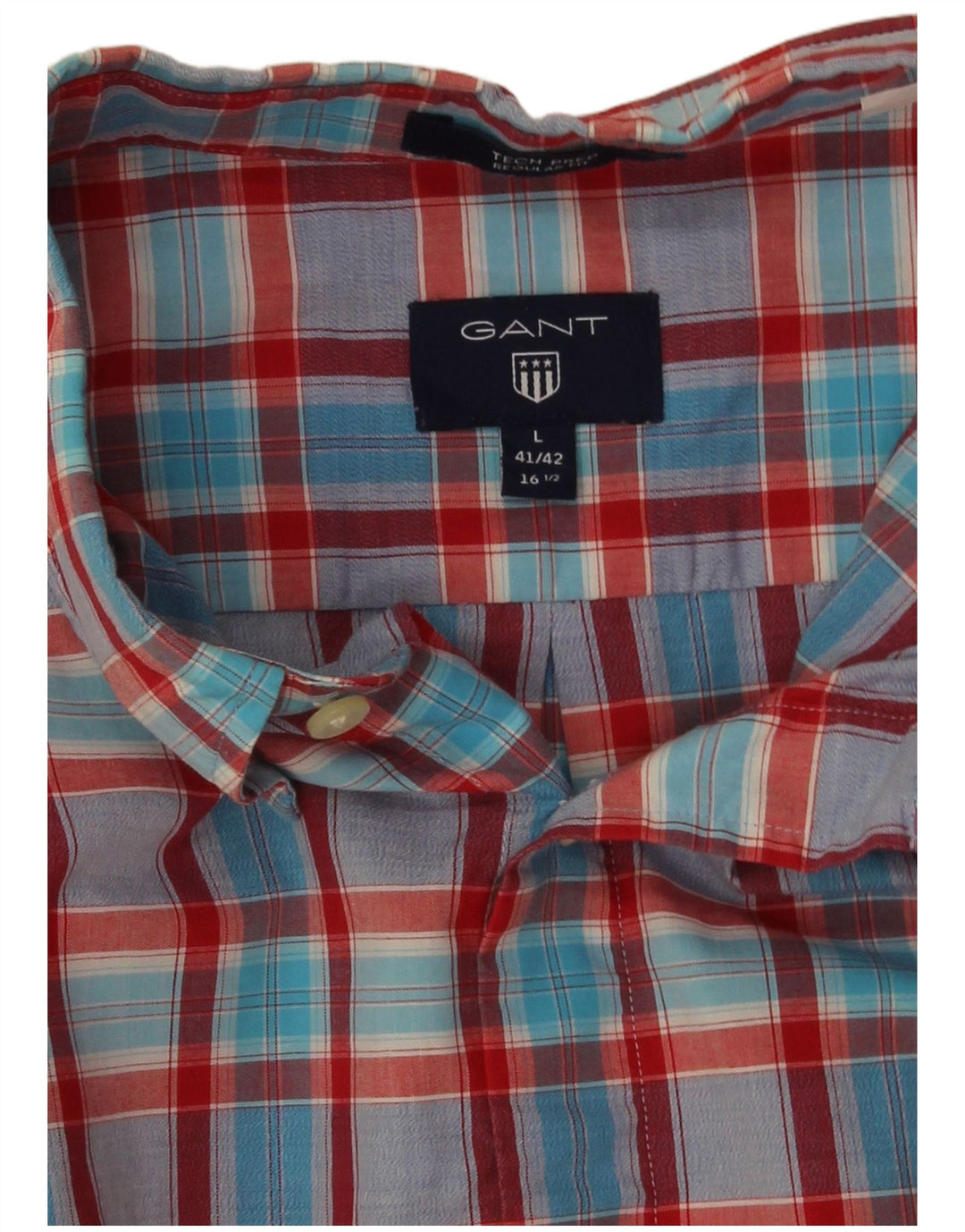 Camisa masculina Gant Regular Fit tamanho 41/42 16 1/2 grande xadrez multicolorida