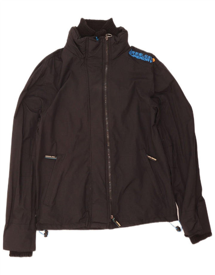 Jaqueta corta-vento feminina Superdry Windcheater Graphic UK 16 grande preta
