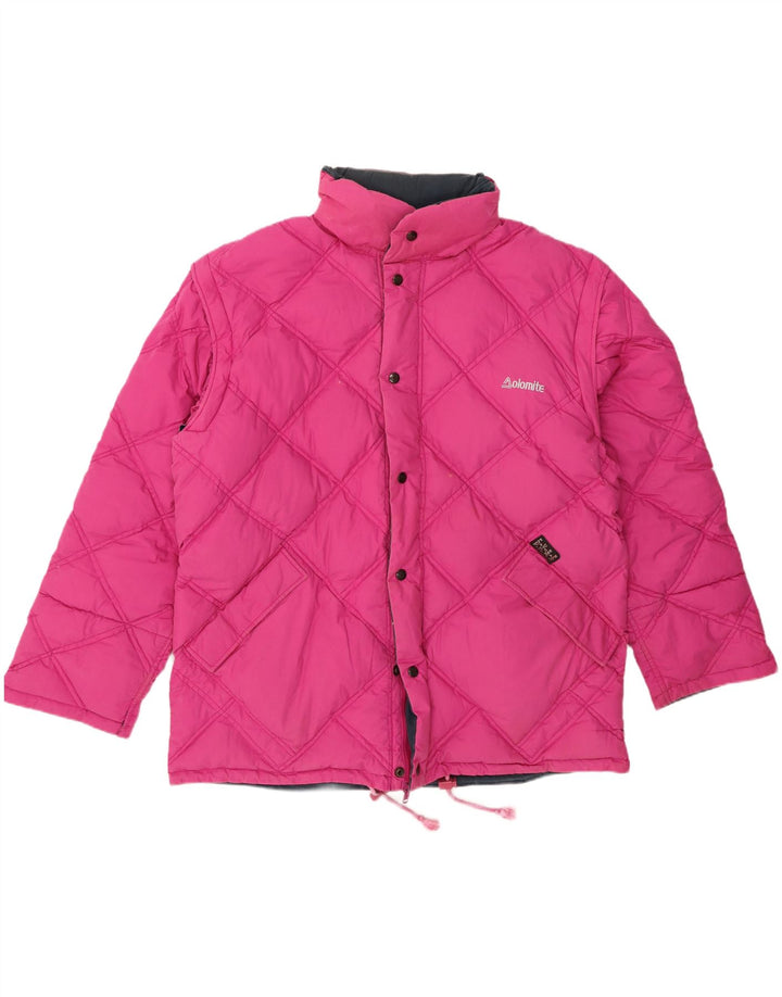 Jaqueta acolchoada reversível com capuz masculino Dolomite UK 42 XL poliéster rosa