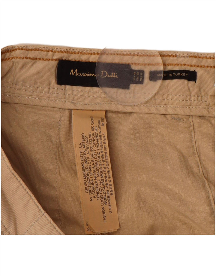 MASSIMO DUTTI Mens Chino Shorts EU 48 XL W38 Algodão Bege