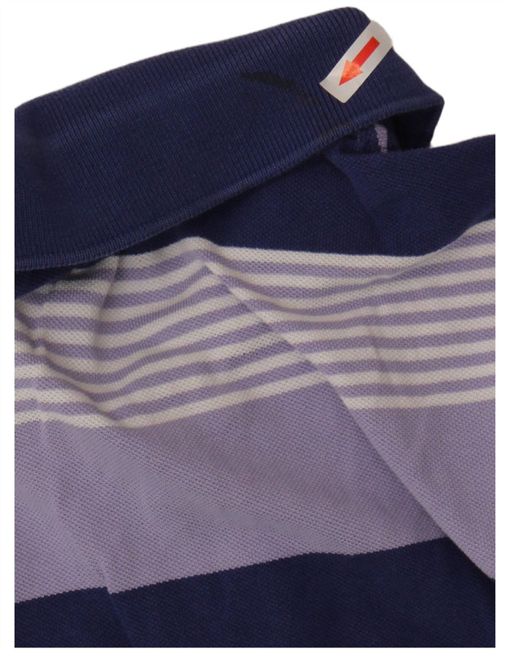Camisa polo masculina Lacoste tamanho 4 listrado roxo médio