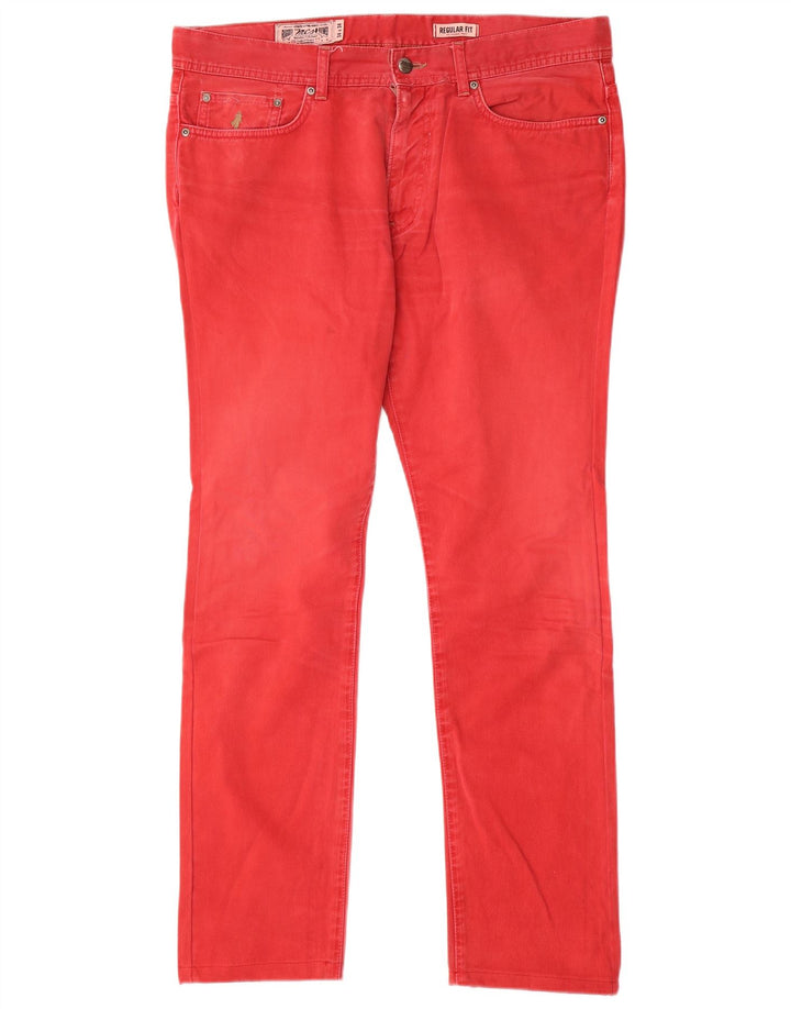 Marlboro Classics Masculino Regular Fit Jeans Reto W34 L31 Vermelho