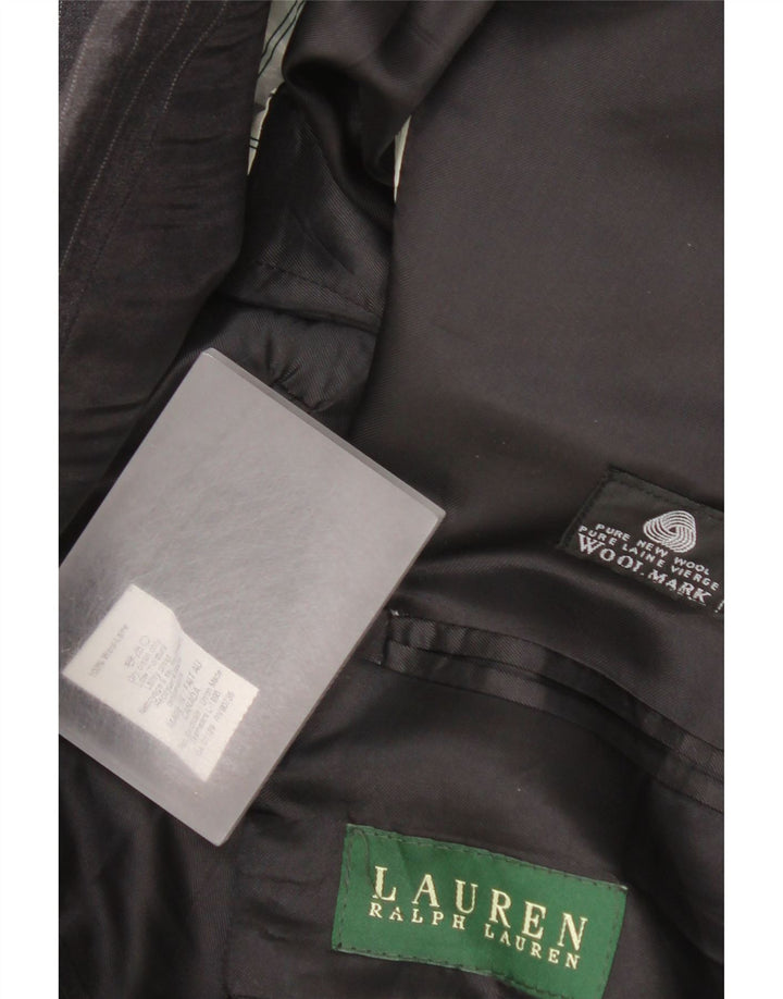 Ralph Lauren Jaqueta blazer masculina de 2 botões Reino Unido 44 XL cinza risca de giz lã