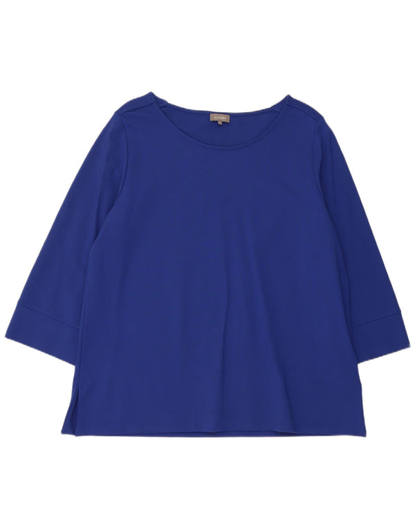 Top feminino Jaeger manga 3/4 UK 18 XL azul viscose