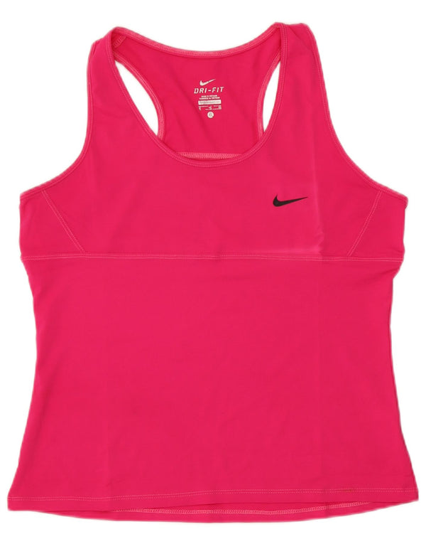 Nike Womens Dri Fit Vest Top UK 18 XL Rosa Poliéster