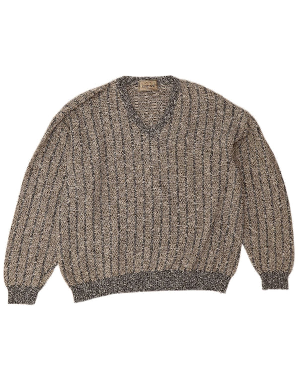 Suspense Mens V-Neck Jumper Sweater XL Blue Striped